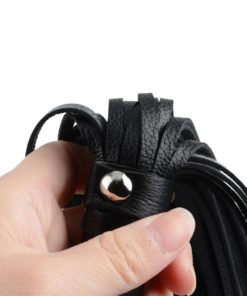 Toynary SM23 Leather Flogger Whip - Black 黑色流蘇皮鞭-product-image-5